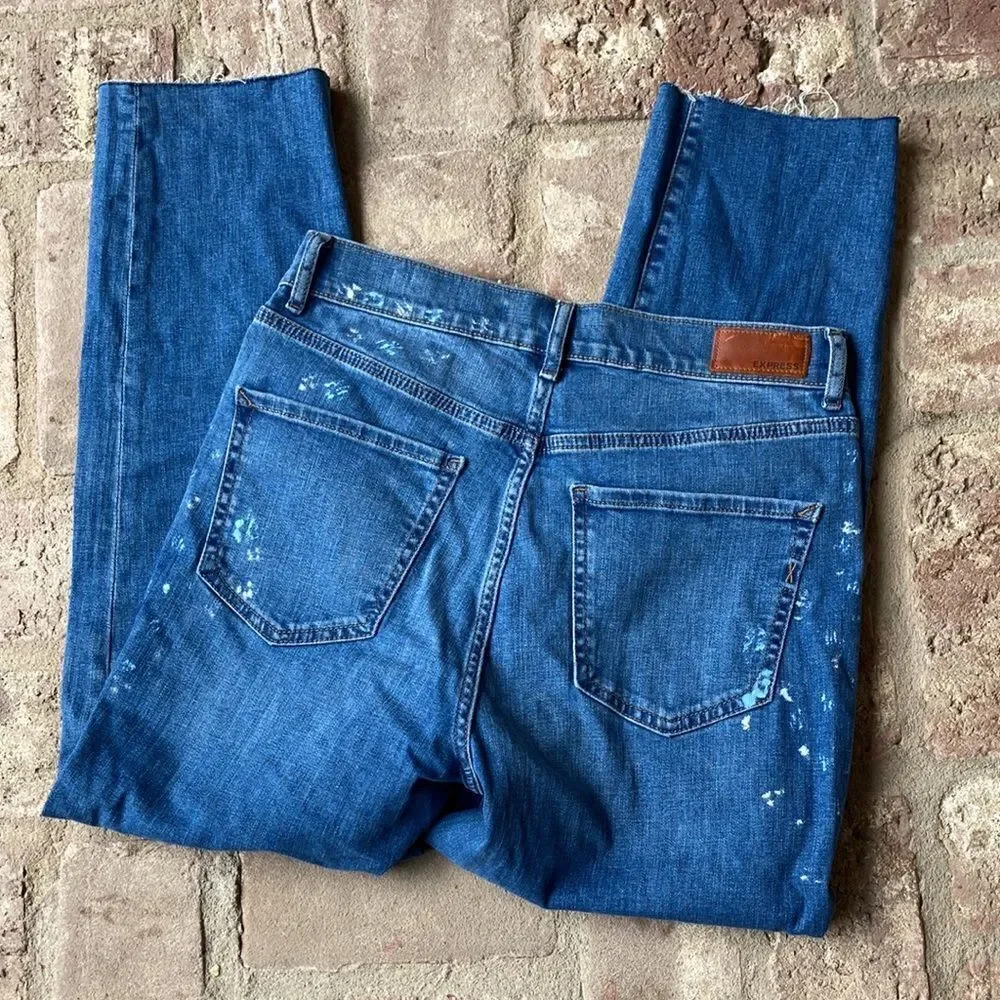 New Express Paint Splatter Super High Rise 12” Mom Jeans Size 8 - Picture 10 of 14